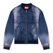 Satin bomber jacket with faded effect Diesel , Blue , Heren