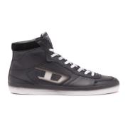S-Leroji Mid - Leather high-top sneakers with colour bleed Diesel , Bl...