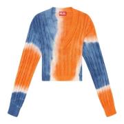 Tie-dye jumper in cable-knit cotton Diesel , Multicolor , Dames