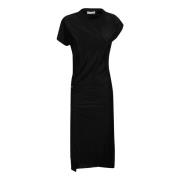 Elegant Draped Midi Dress Paco Rabanne , Black , Dames
