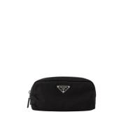 Re-Nylon Pouch met Rits Prada , Black , Heren