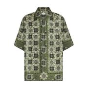 Groene Medaillon Print Bowling Shirt Etro , Green , Heren