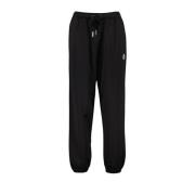 Logo Joggingbroek Rechte Snit Elastiek Moncler , Black , Dames