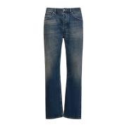 Blauwe Jeans Rechte Pijp Italië Gemaakt Burberry , Blue , Heren