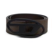 Reversible leather belt with D logo buckle Diesel , Black , Heren