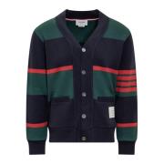 Y Neck Cardigan Sweater Thom Browne , Multicolor , Heren