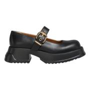 Leren mary jane met plateauzool Marni , Black , Dames