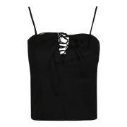 Stijlvolle Lace-Up Top Federica Tosi , Black , Dames