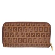 Pre-owned Coated canvas wallets Fendi Vintage , Brown , Dames