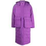 Paarse Gewatteerde Nylon Hoodiejas Henrik Vibskov , Purple , Heren