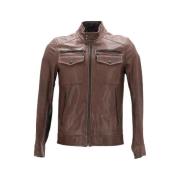 Pre-owned Leather outerwear Prada Vintage , Brown , Dames
