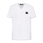 V-hals T-shirt Dolce & Gabbana , White , Heren