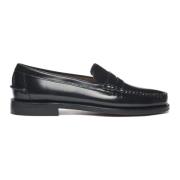 Zwarte leren Penny Loafer Beefroll Sebago , Black , Heren