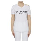 T-Shirts Balmain , White , Dames