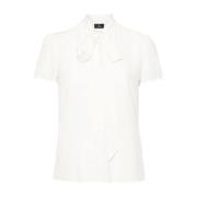 Witte Zijden Blouse met Strik Kraag Etro , White , Dames