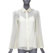 Pre-owned Silk tops Gucci Vintage , White , Dames