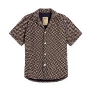 Geometrisch Patroon Terry Shirt OAS , Brown , Heren