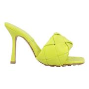Leather heels Bottega Veneta , Green , Dames