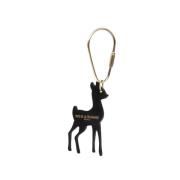 Leon zwart leren sleutelhanger Ines De La Fressange Paris , Black , Da...