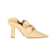 Leather heels Bottega Veneta , Beige , Dames