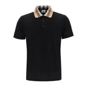 Check Kraag Polo Shirt Burberry , Black , Heren