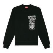 Sweatshirt with metallic logo print Diesel , Black , Heren