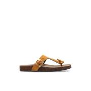 Slippers met Mellow Thong-logo Tory Burch , Yellow , Dames