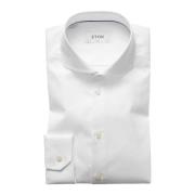 Witte Slim Signature Twill Overhemd Eton , White , Heren