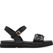 Zwarte platte sandalen voor vrouwen Marco Tozzi , Black , Dames