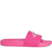 Fuchsia Wit Monogram Slippers Calvin Klein Jeans , Pink , Dames