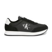 Zwarte Retro Vetersneakers Calvin Klein Jeans , Black , Heren