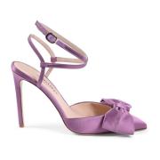 Chique Satijnen Enkelband Stiletto Pump Dee Ocleppo , Purple , Dames