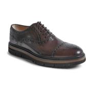 Bruine Leren Brogue Schoenen met Rubberen Zool Dee Ocleppo , Brown , H...