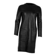 Pre-owned Leather outerwear Celine Vintage , Black , Dames