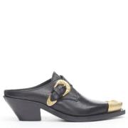 Pre-owned Leather flats Versace Pre-owned , Black , Dames