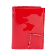 Patent Leren Bi-Fold Portemonnee Comme des Garçons , Red , Dames