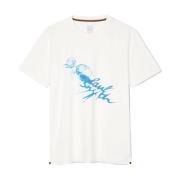 Wijnglas Print T-Shirt Paul Smith , White , Heren