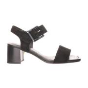 Zwarte platte sandalen voor vrouwen ara , Black , Dames