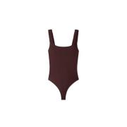 Ruched Swimsuit Sunnei , Brown , Dames