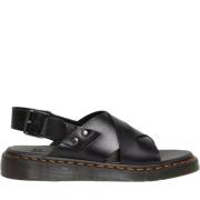 Zwarte platte sandalen voor volwassenen Dr. Martens , Black , Dames