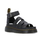 Zwarte Sandalen van Geperst Leer Dr. Martens , Black , Dames