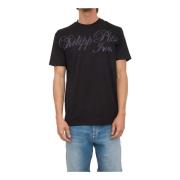 Kristal Ronde Hals T-shirt Zwart Philipp Plein , Black , Heren
