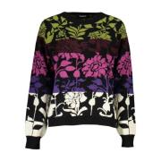 Zwarte Crew Neck Sweater met Contrastdetails Desigual , Multicolor , D...