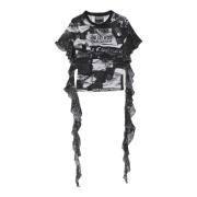 Korte Mouw Ronde Hals T-shirt Versace Jeans Couture , Black , Dames
