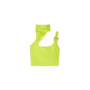 Asymmetrische Stretch Top met Barok Gesp Versace Jeans Couture , Green...