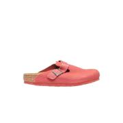 Geëmbosseerde Leren Boston Muiltjes Birkenstock , Red , Heren