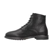 Stijlvolle Lace-up Laarzen voor Mannen Geox , Black , Heren