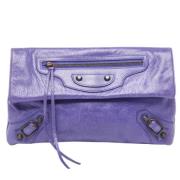 Pre-owned Leather clutches Balenciaga Vintage , Purple , Dames