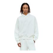 Polo Sweatshirt van Katoenmix Fleece The Row , White , Heren