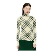 Check Ribbed Sweater Burberry , Multicolor , Dames